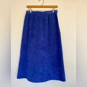 Vintage genuine suede / leather midi skirt